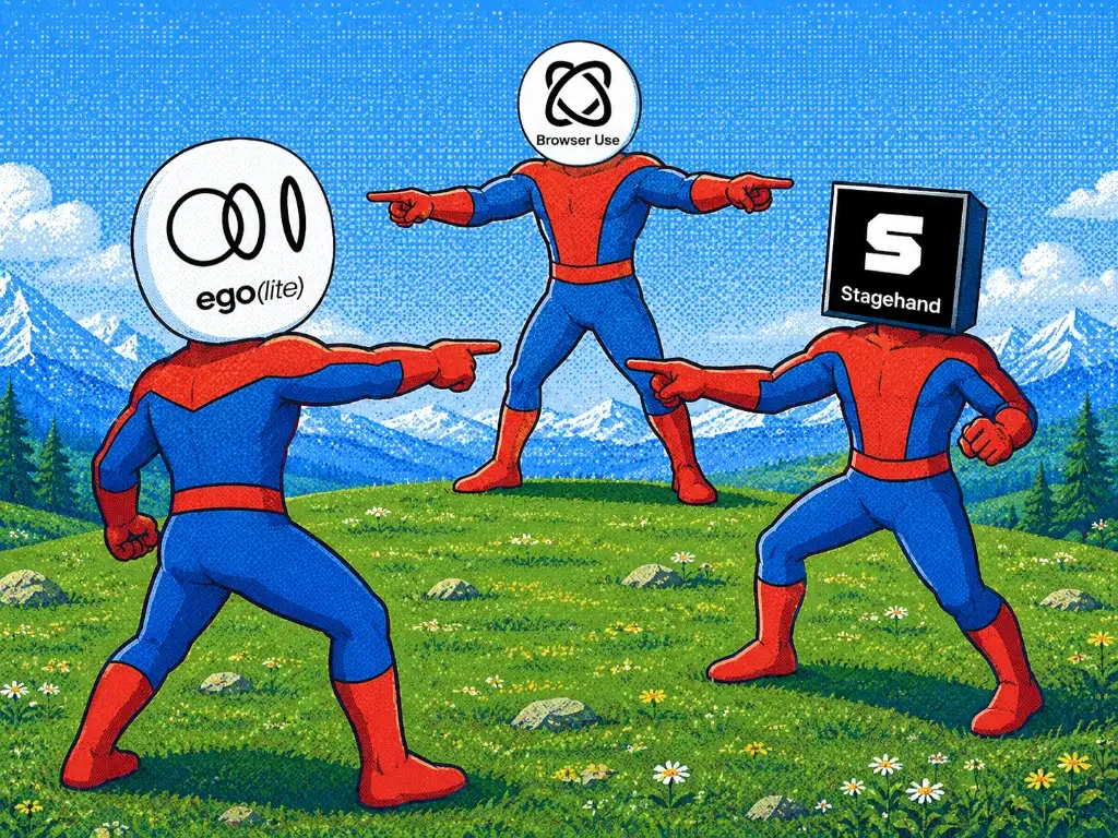 Browser Use vs Stagehand vs ego lite: three ways to drive a browser