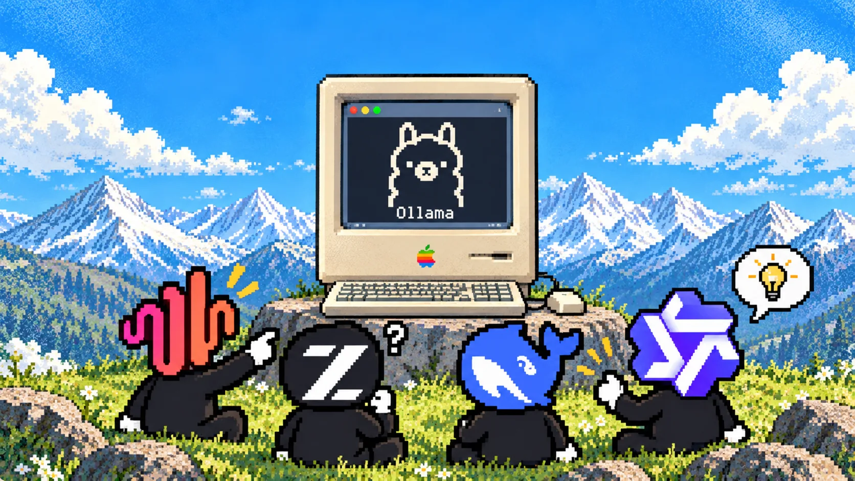 A local model terminal beside a visible Chromium browser window that an agent drives